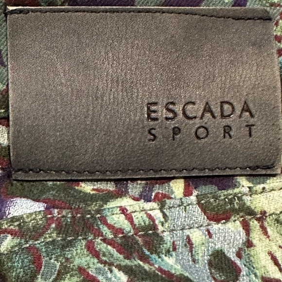 ESCADA SPORT teal green, blue print jean, size 36 EU - Picture 11 of 14